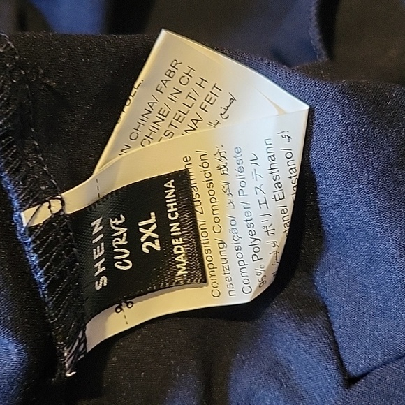 Shein Blue Sheer Cap Sleeve Twist Knot Bodice Top 2xl - Picture 3 of 4